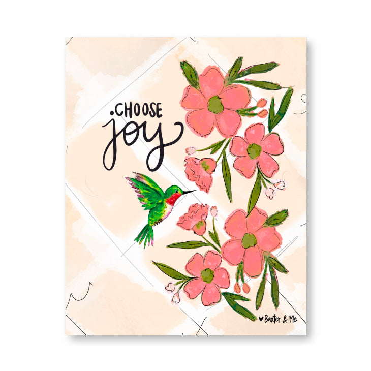 Choose Joy Hummingbird Wrapped Canvas