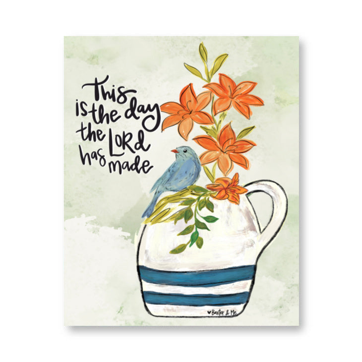 This is the Day Bluebird Lily Wrapped Canvas