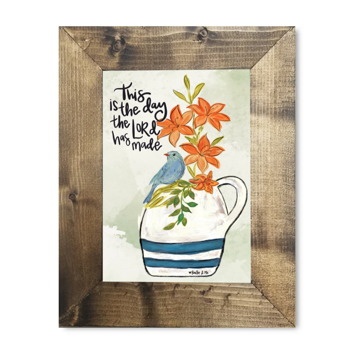 This is the Day Bluebird Lily Framed Art