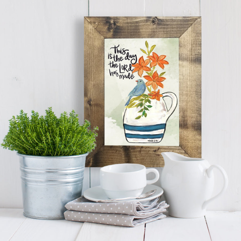 This is the Day Bluebird Lily Framed Art