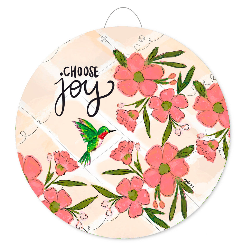 Choose Joy Hummingbird Door Hanger