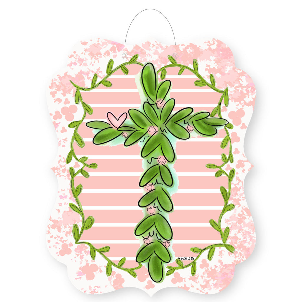 Pretty Pink Cross Door Hanger