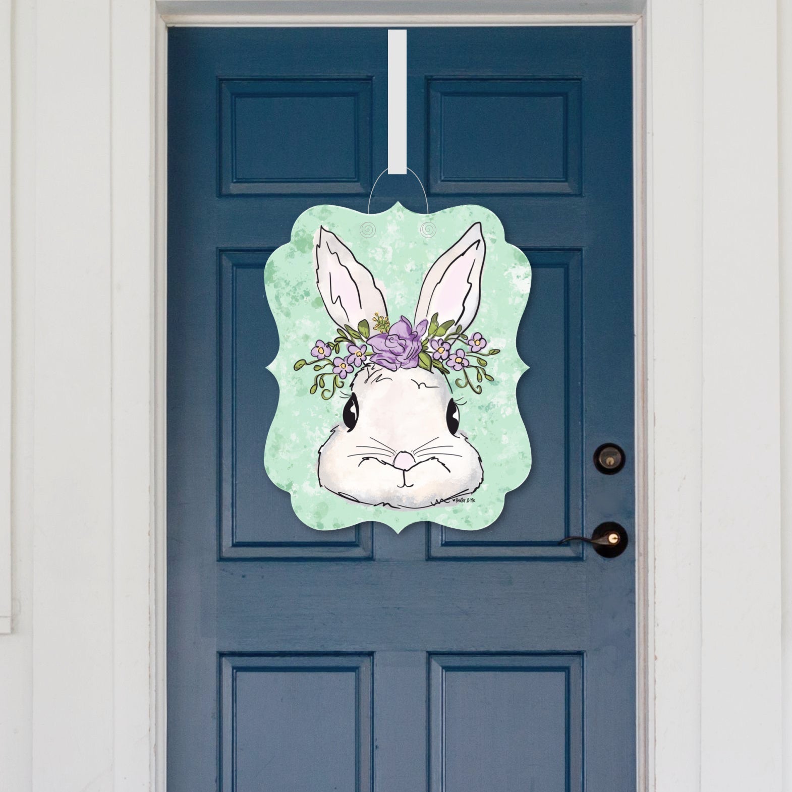Lavender Floral Bunny Door Hanger