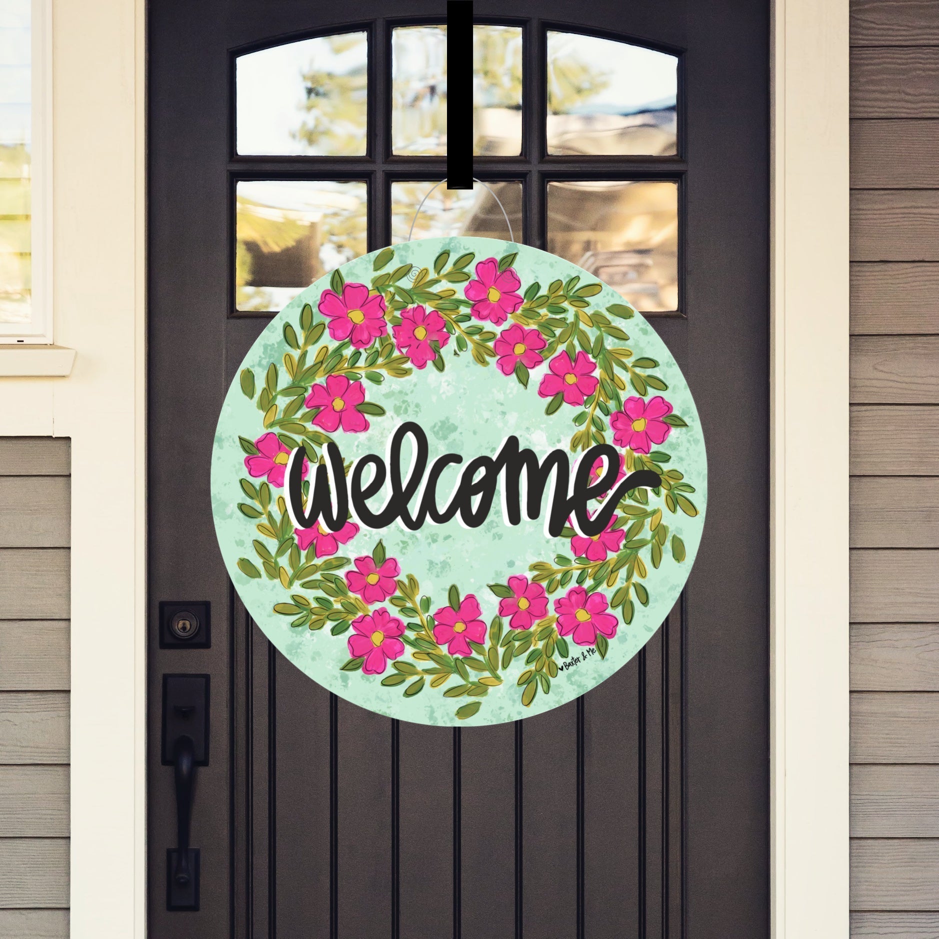 Pink Petal Welcome Door Hanger