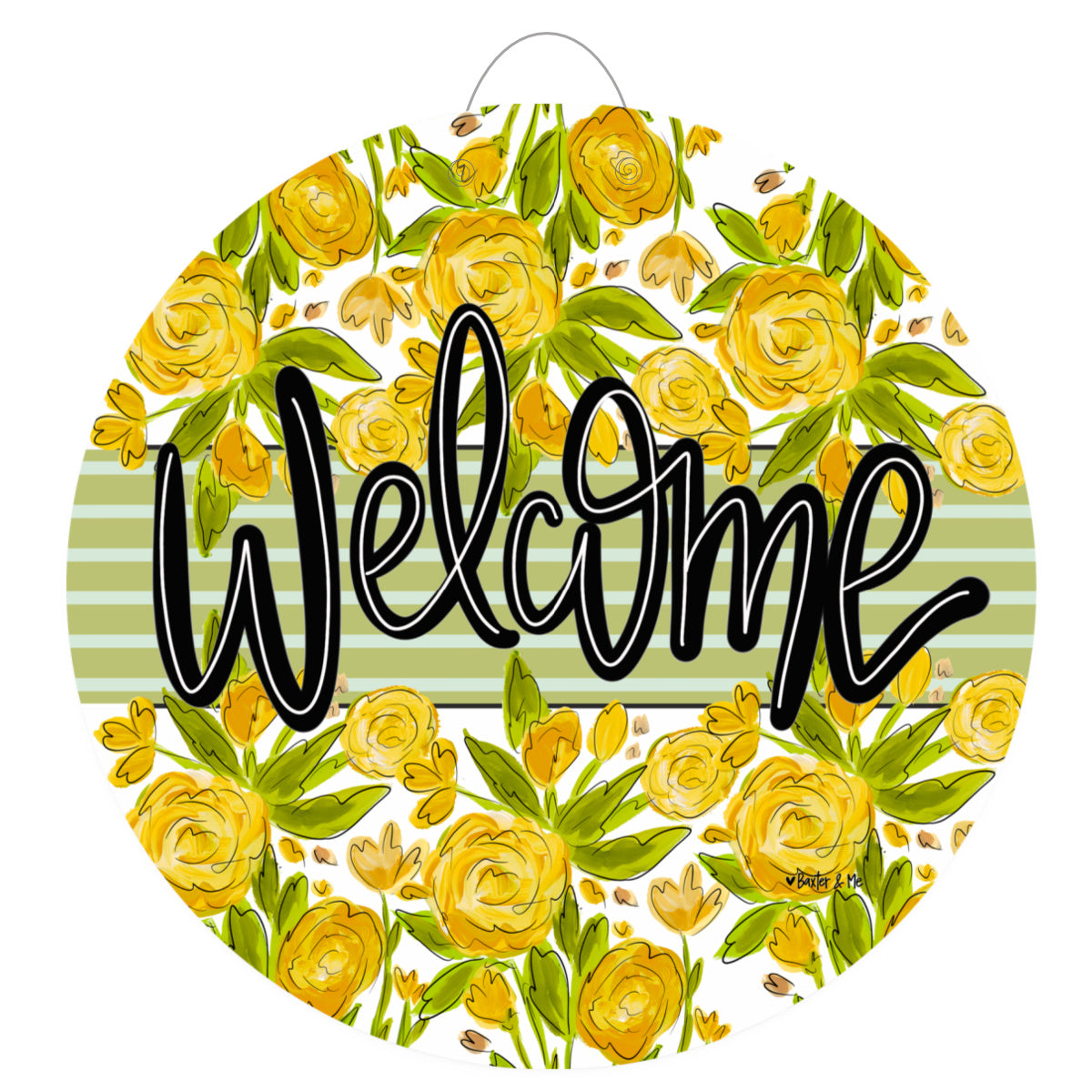 Welcome Sunny Petals Door Hanger