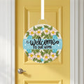 Welcome to our Home Floral Door Hanger