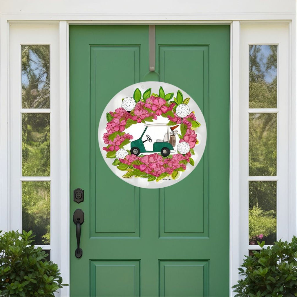 Azalea Golf Cart Wreath Door Hanger