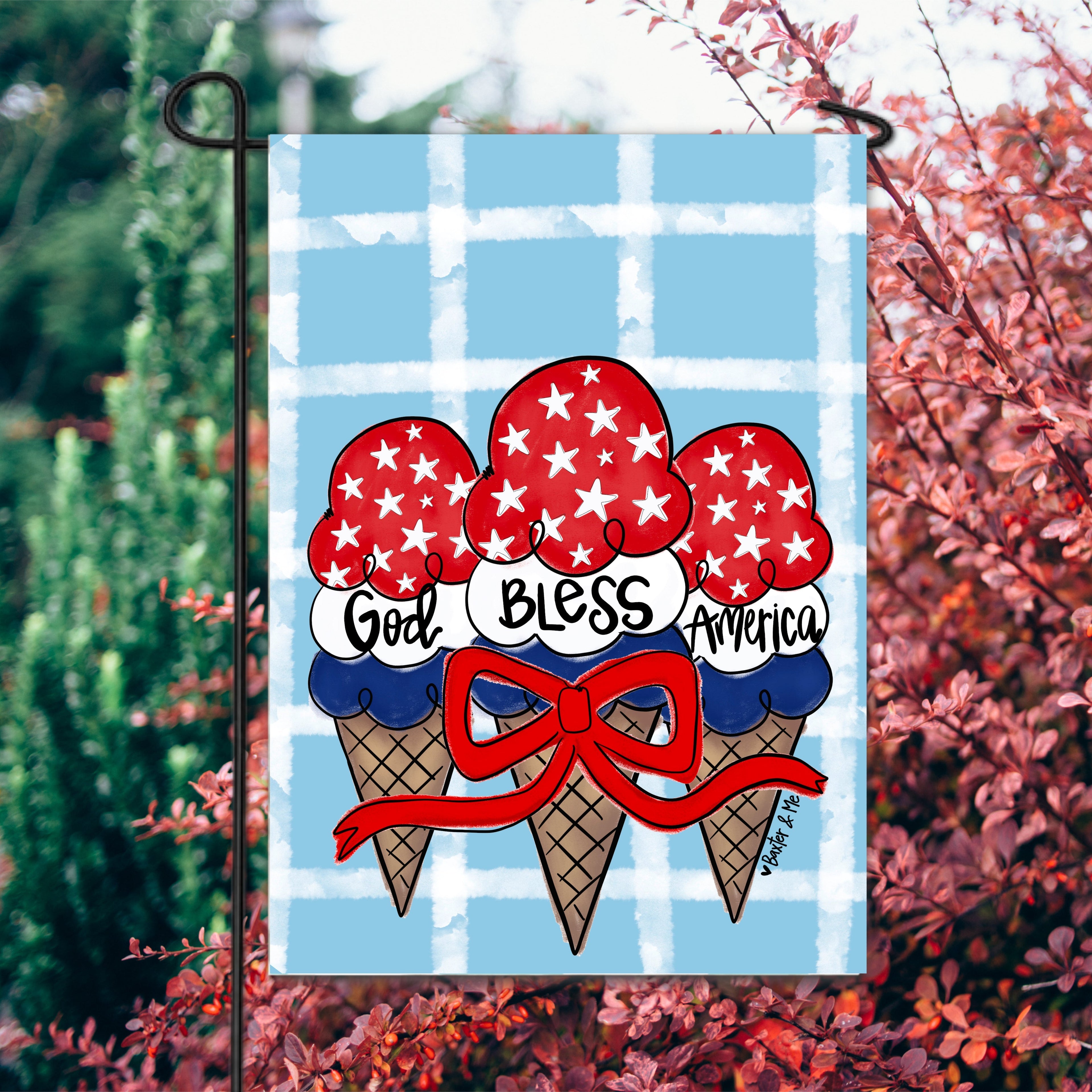 God Bless America Ice Cream Garden Flag