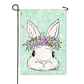 Lavender Floral Bunny Garden Flag