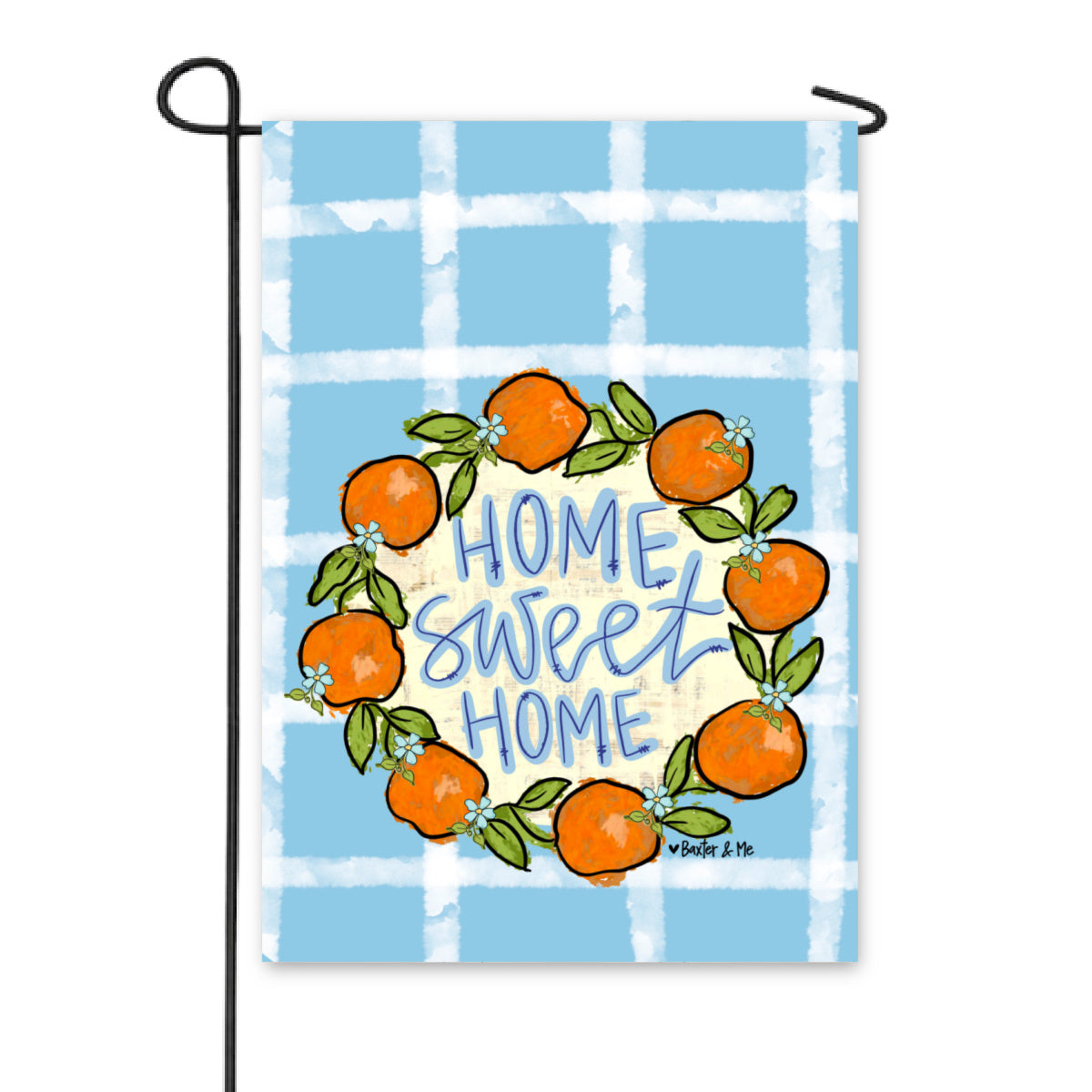 Home Sweet Home Orange Wreath Garden Flag
