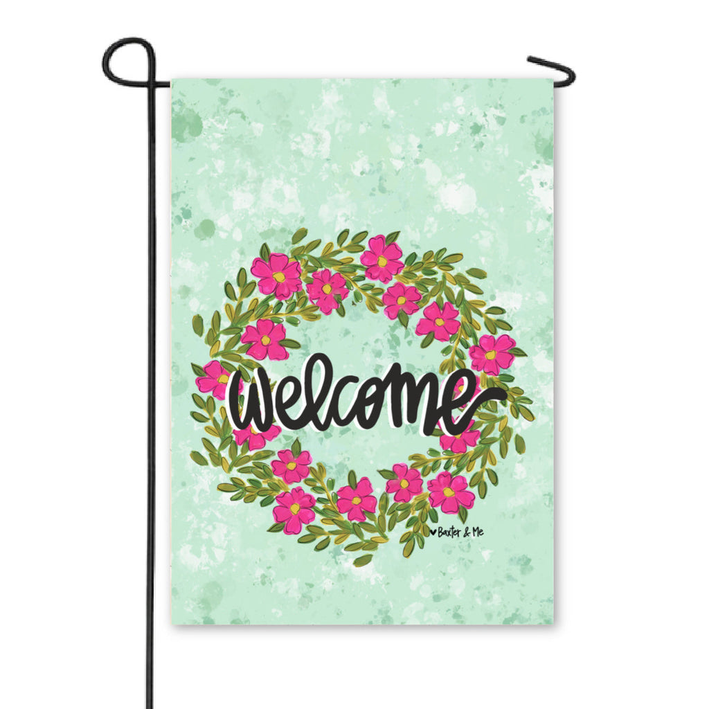 Pink Petal Welcome Garden Flag