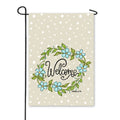 Welcome Whimsical Blue Flowers Garden Flag