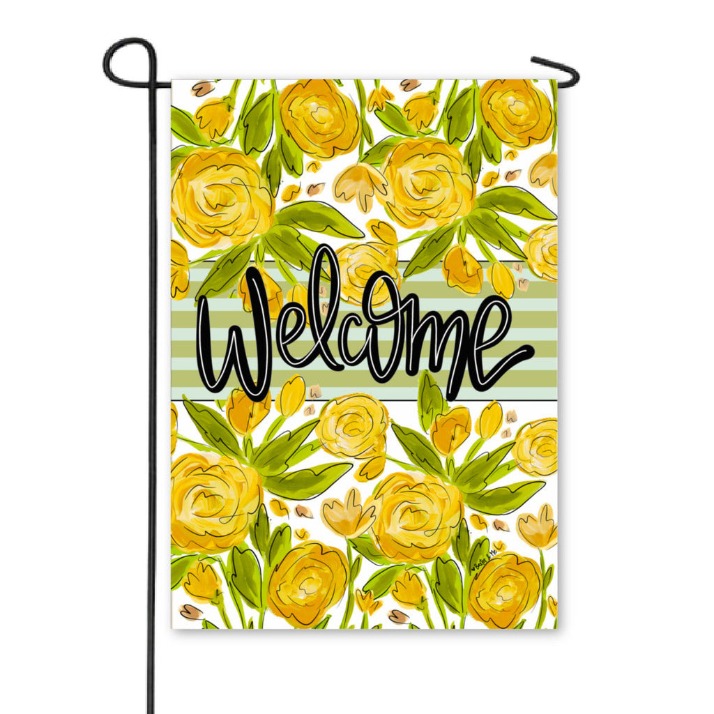 Welcome Sunny Petals Garden Flag
