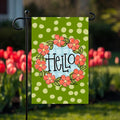 Green Coral Floral Garden Flag