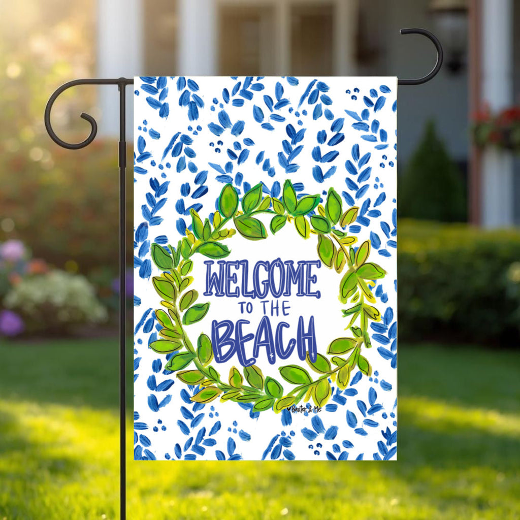 Willow Welcome to the Beach Garden Flag