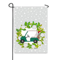 Golf Wreath with Cart Garden Flag
