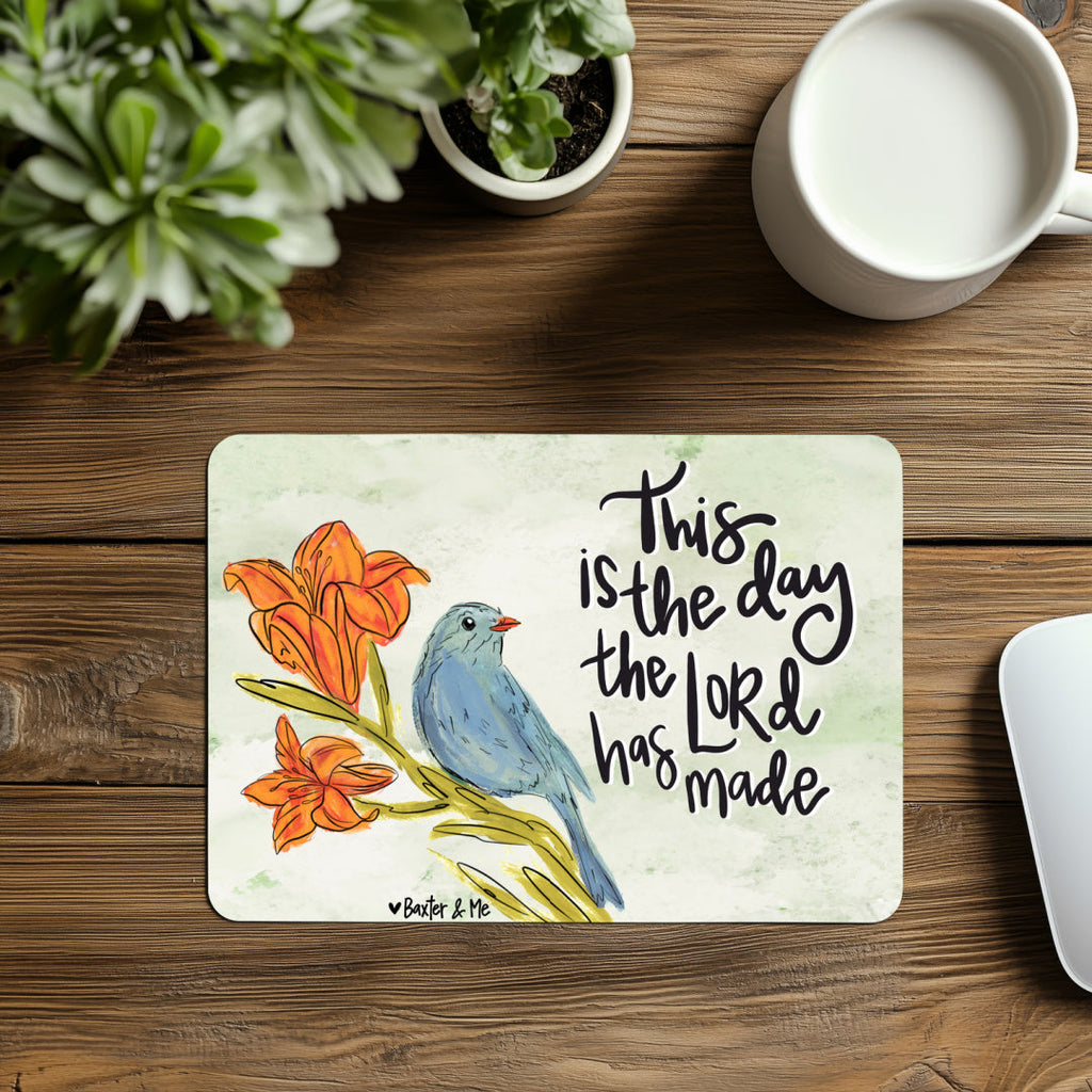 This is the Day Bluebird Lily Mouse Pad