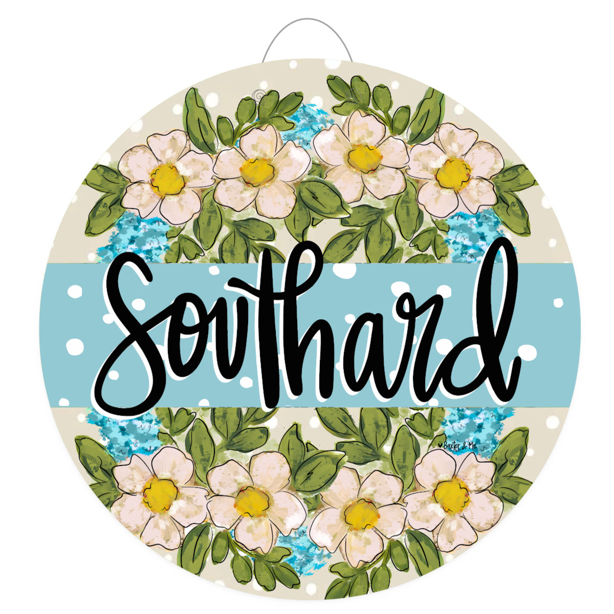 Welcome to our Home Floral Door Hanger