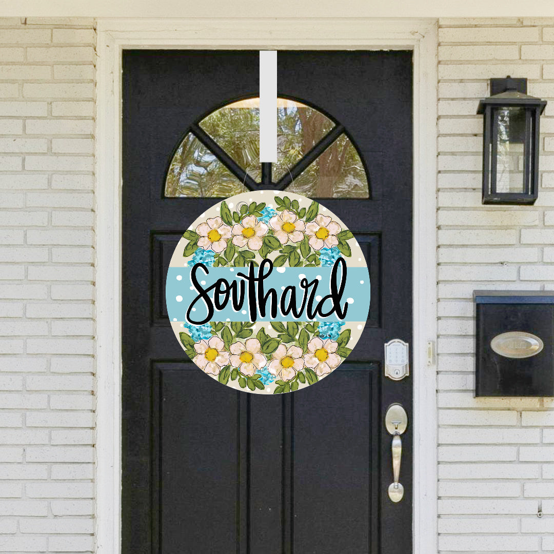 Welcome to our Home Floral Door Hanger
