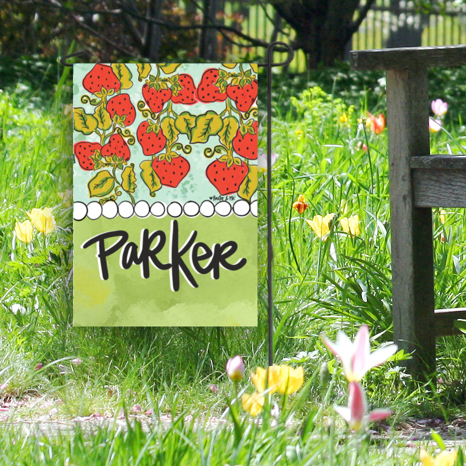 Welcome Strawberry Patch Garden Flag