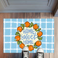 Home Sweet Home Orange Wreath Rug Floormat