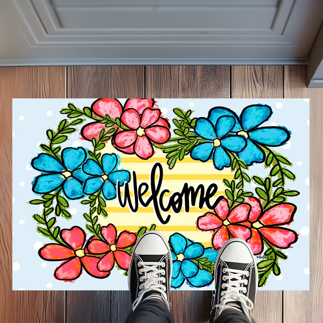 Welcome Sunny Stripes Rug Floormat