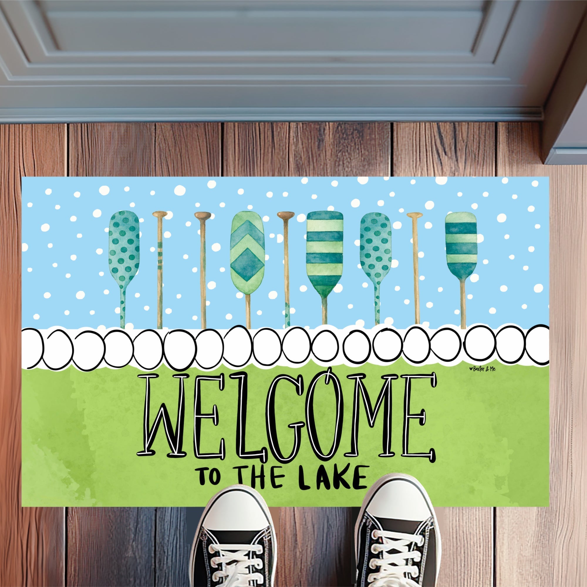 Paddles Welcome to the Lake Rug Floormat