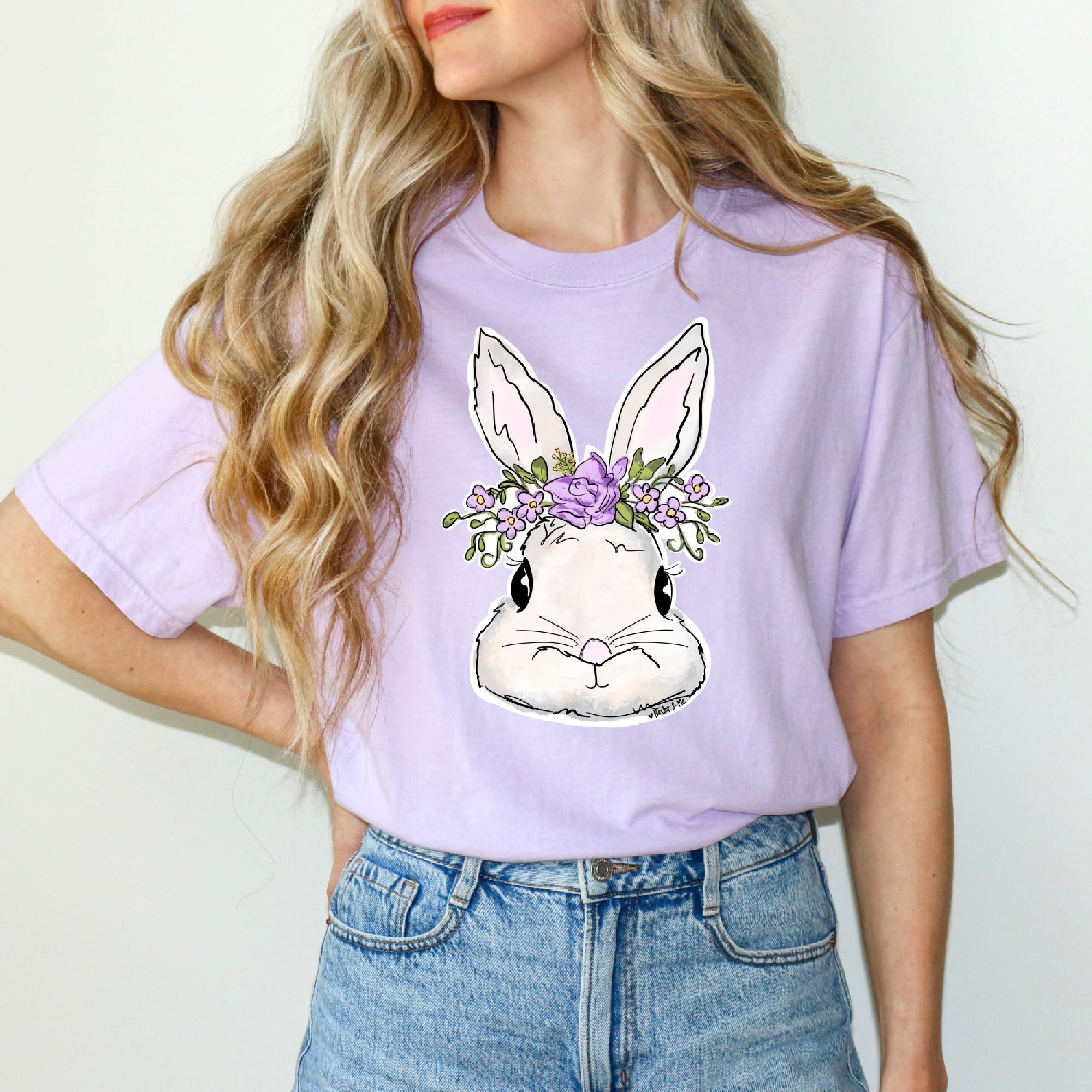 Lavender Floral Bunny T-Shirt