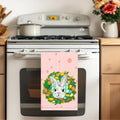 Bunny Egg Wreath Tea Towel